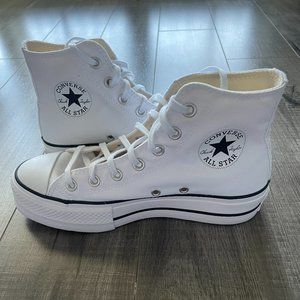 Converse Chuck Taylor All Star Hi White Platform Sneakers, Brand New, Size 7